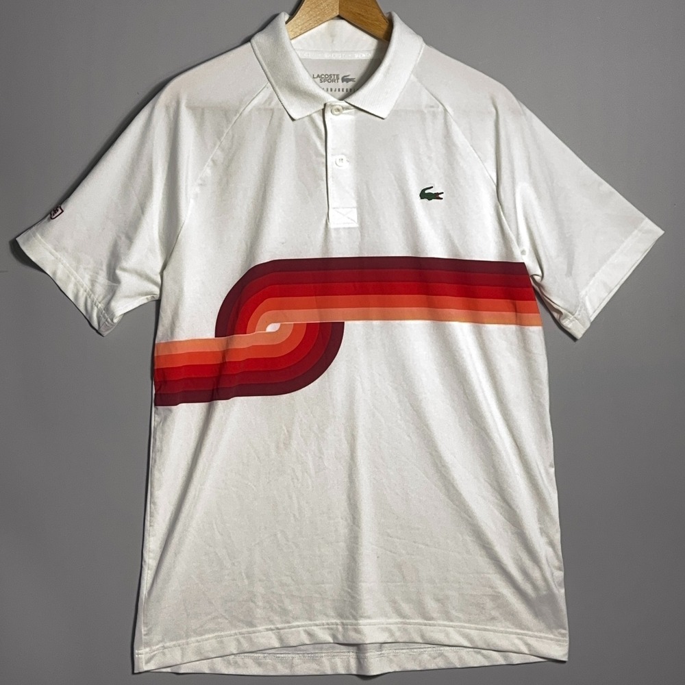 Lacoste Sport Novak Djokovic Polo Mens Size Medium Tennis Jersey Perormace